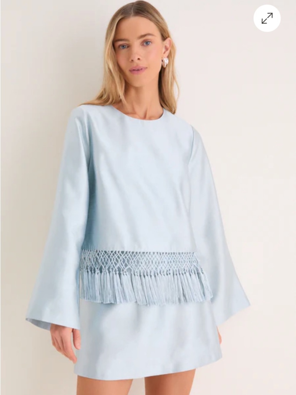 Tuckernuck Pewter Blue Maxine Tassel Top